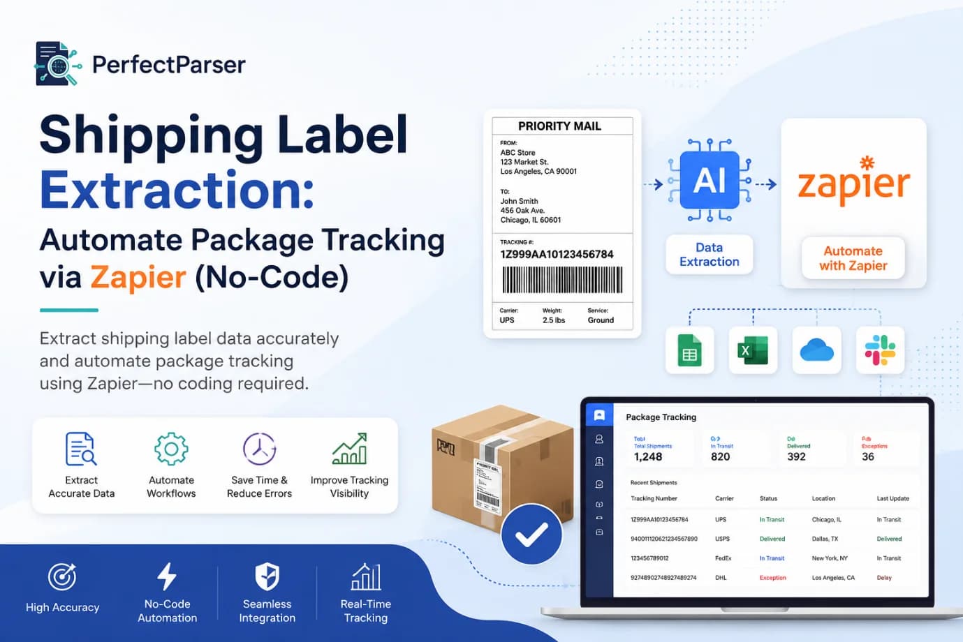 Shipping Label Extraction: Automate Package Tracking via Zapier (No-Code)