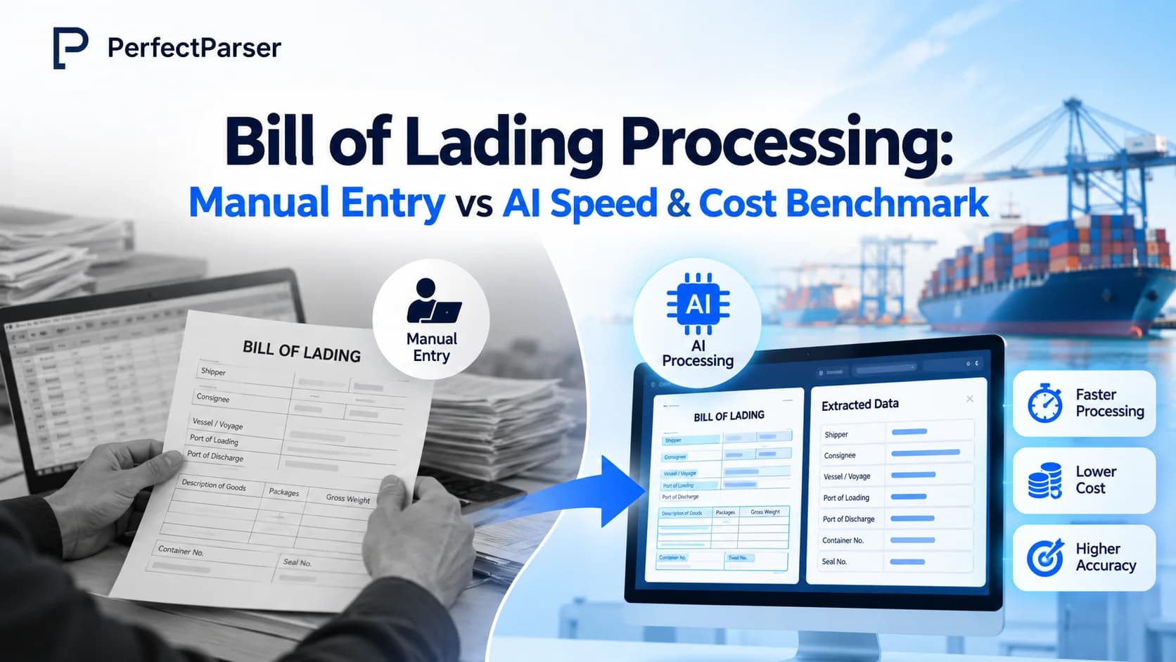 Bill of Lading Processing: Manual Entry vs AI Speed & Cost Benchmark