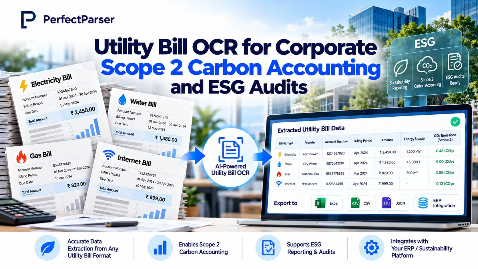 Utility Bill OCR for Corporate Scope 2 Carbon Accounting and ESG Audits