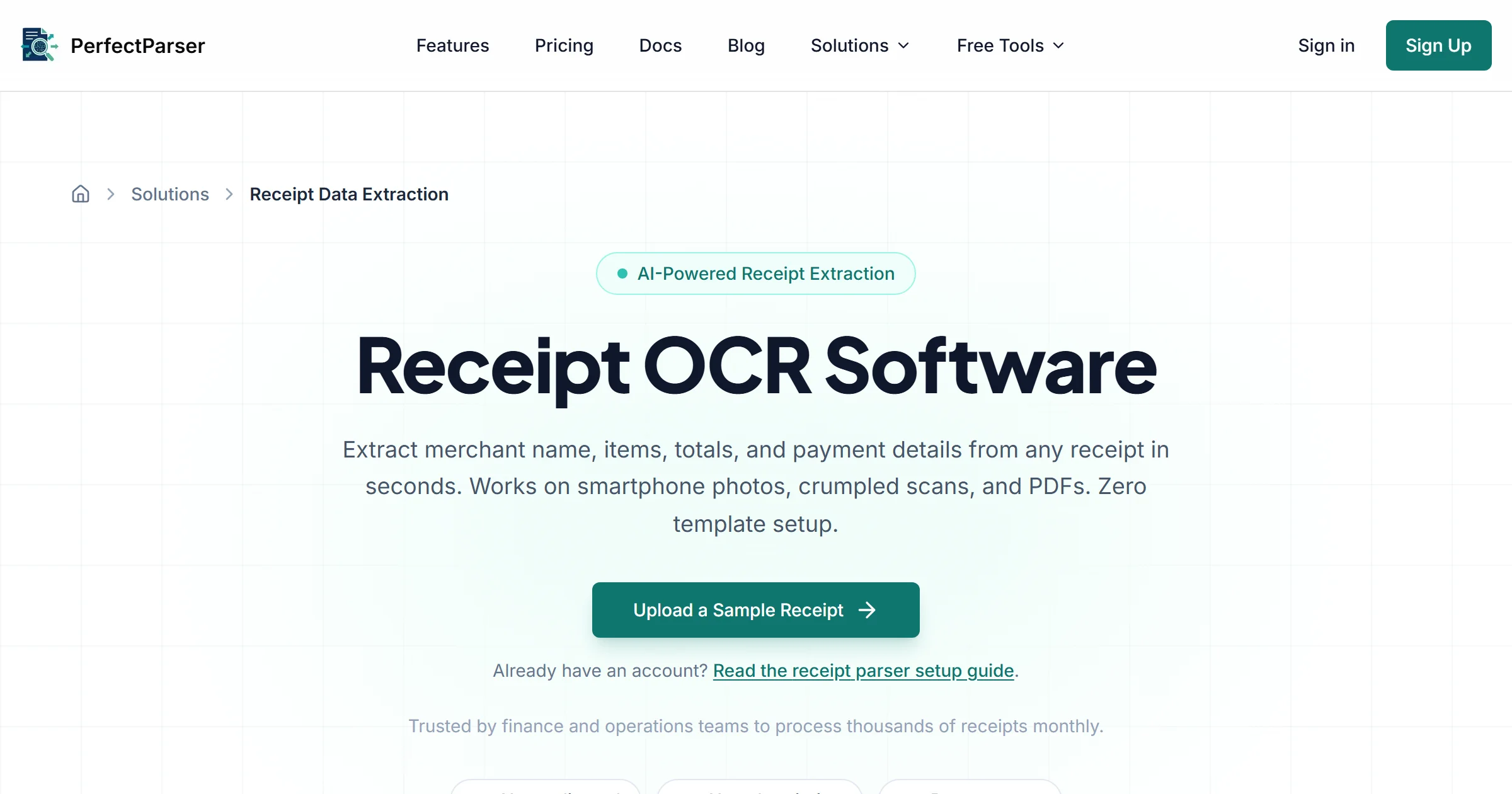 Receipt Data Extraction | AI Receipt OCR Software
