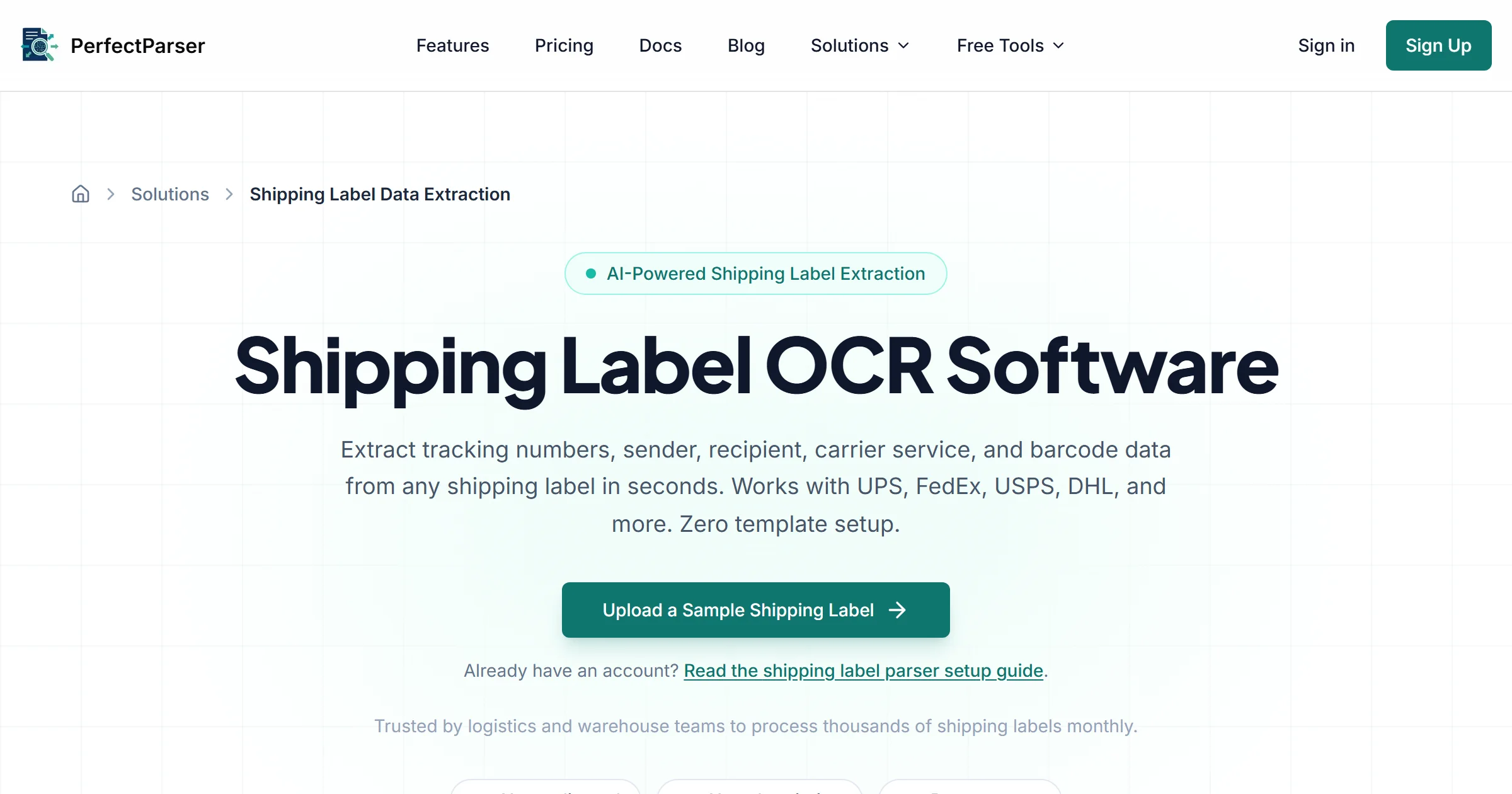 Shipping Label Data Extraction | PerfectParser