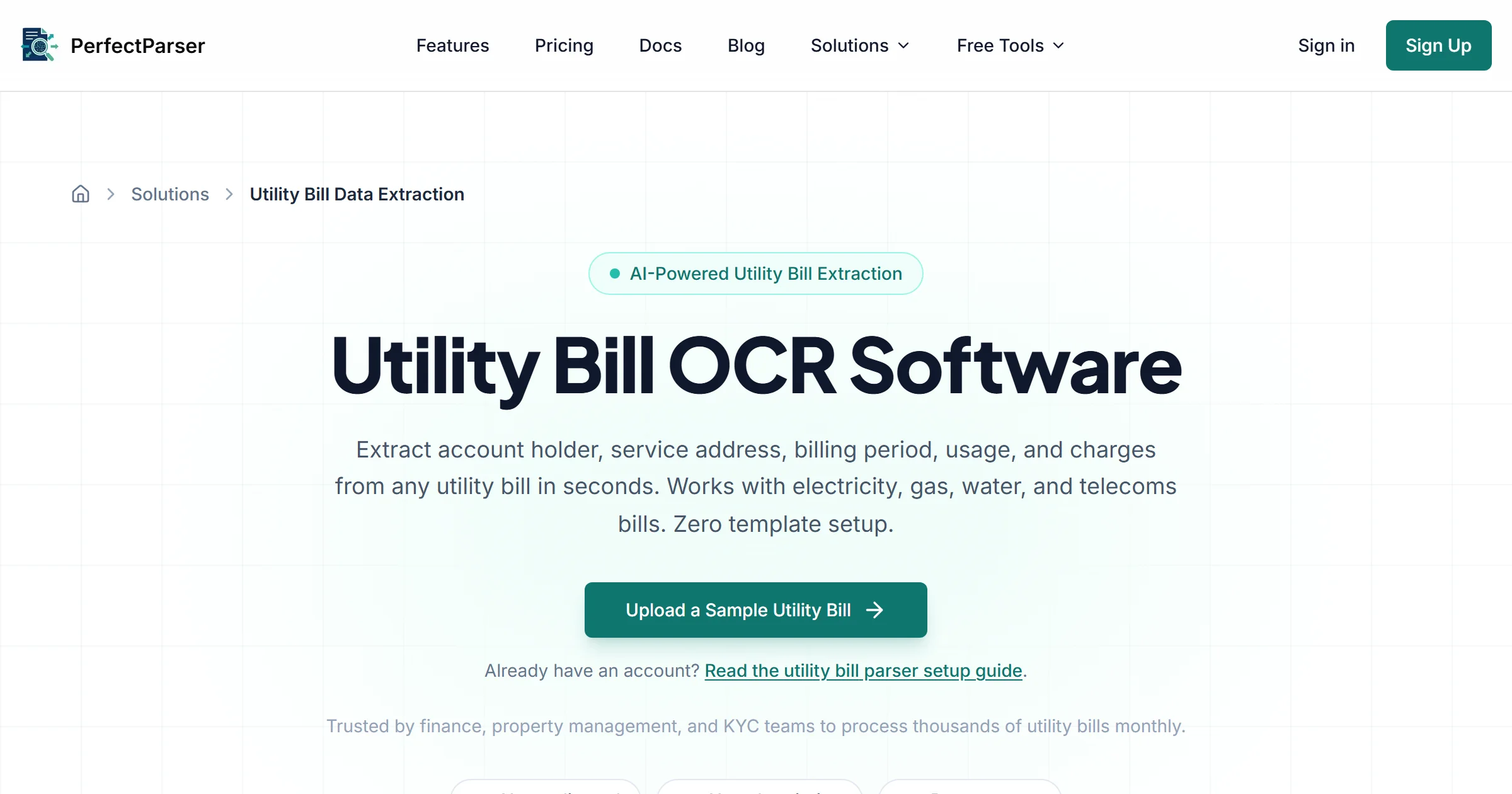 Utility Bill Data Extraction | PerfectParser